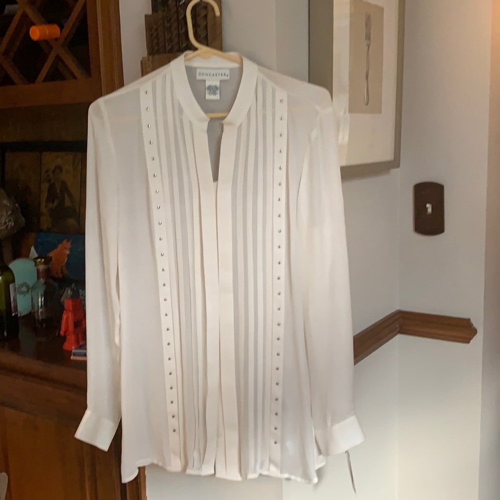 Doncaster 100 percent silk shirt with metal studs. NWT. Retail 365